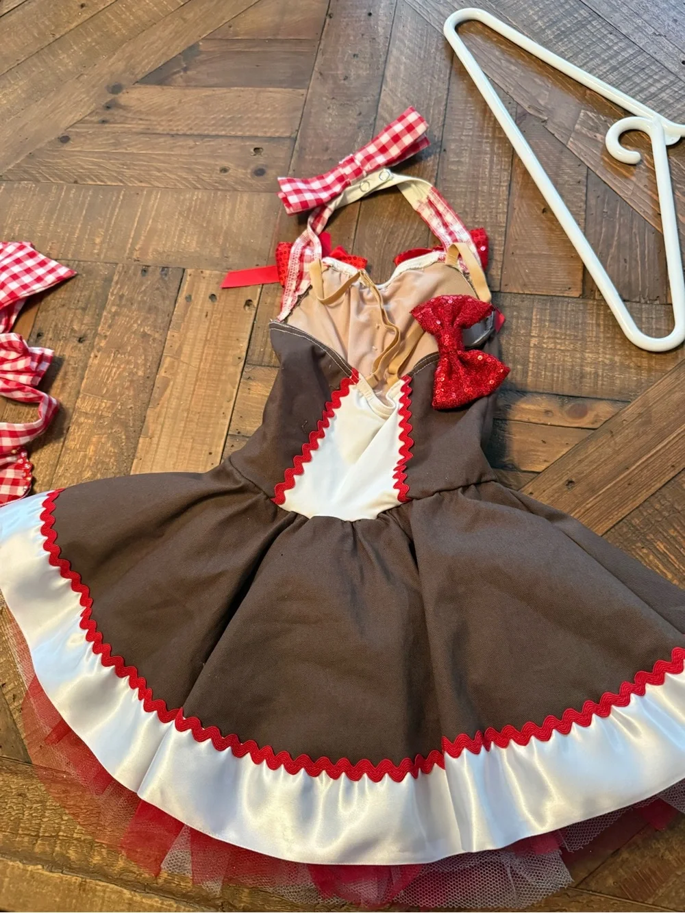 Weissman Brown, Red & White Girls' Dance Costume Dress